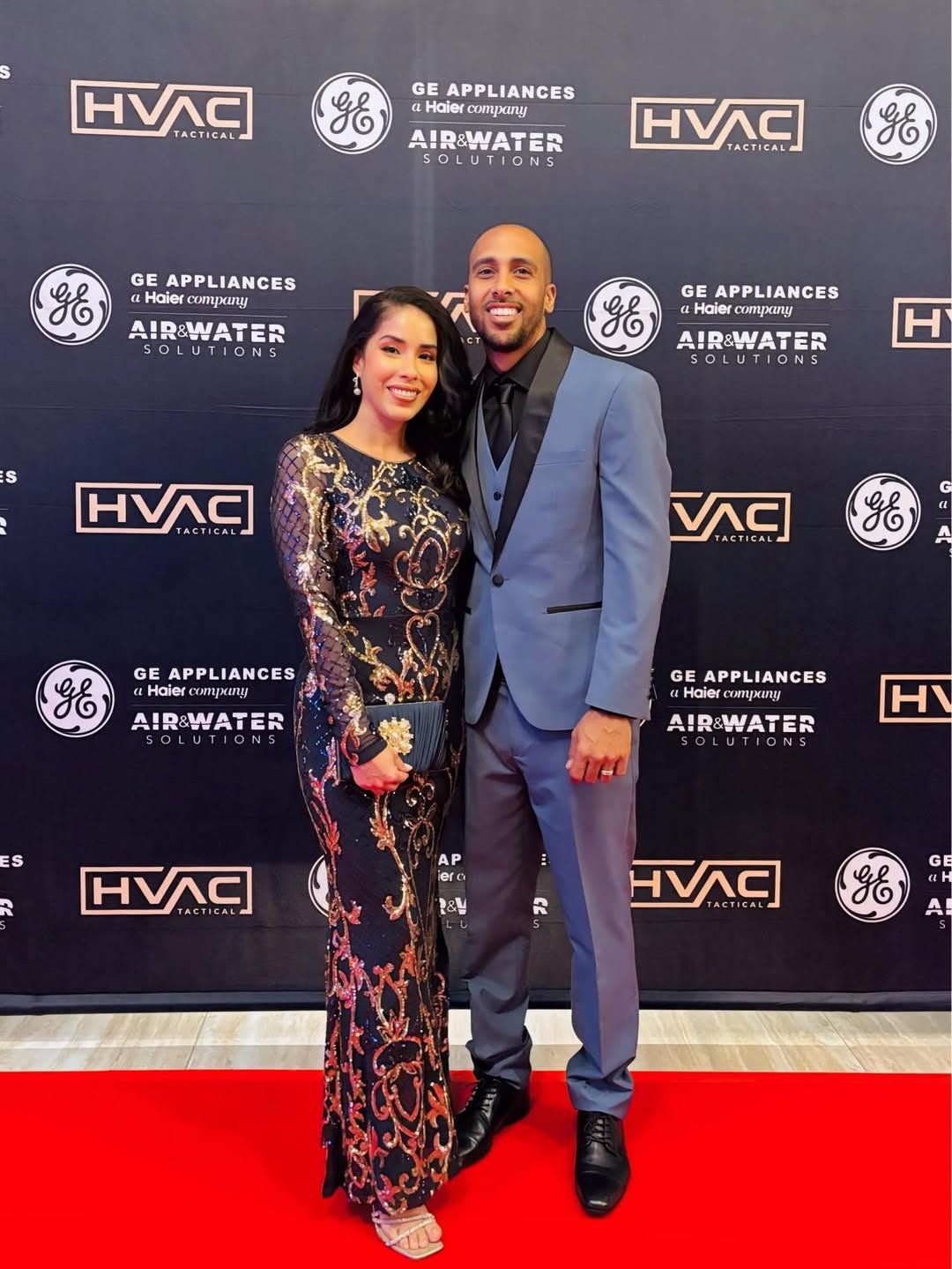 Owner and his partner on the red carpet at the 2026 HVAC Tactical Awards